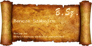 Bencze Szabolcs névjegykártya