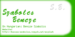 szabolcs bencze business card